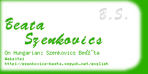 beata szenkovics business card